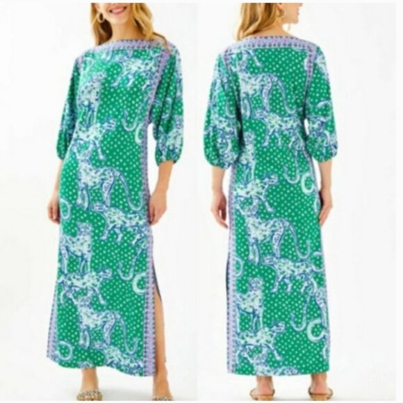 Lilly Pulitzer Silva Maxi Dress Emerald On The Prowl - Picture 3 of 17